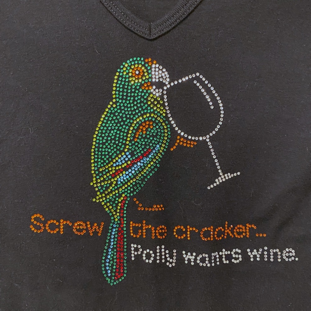 Wine anyone?? YES PLEASE!! Sparkly tee